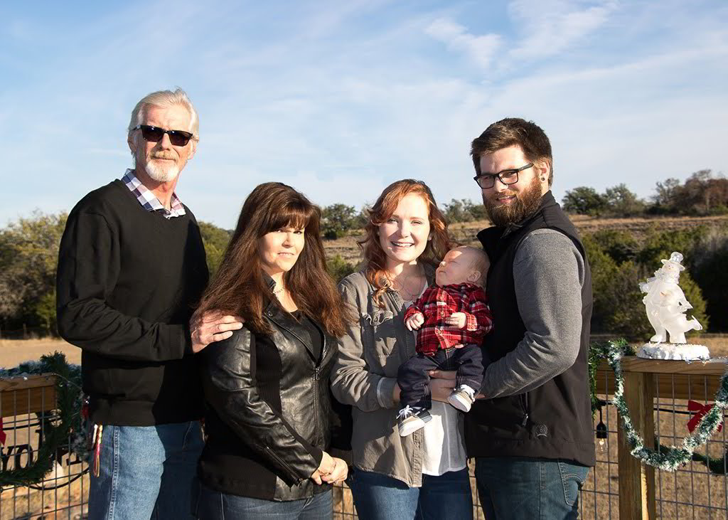A Central Texas family photographed on location at golden hour